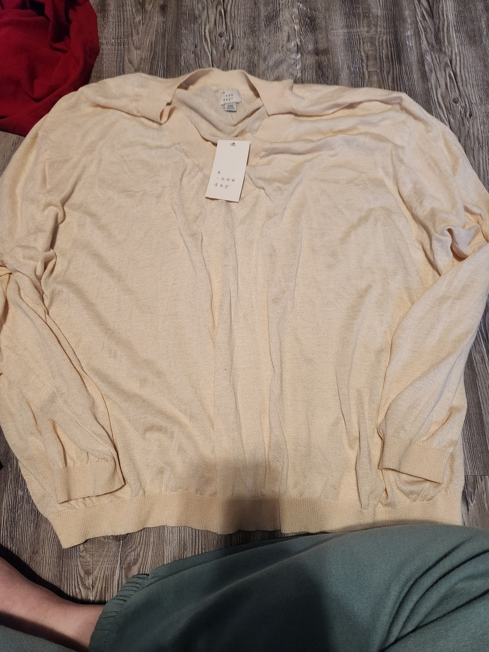 a new day Lightweight Long-Sleeve Tee in Pale Yellow